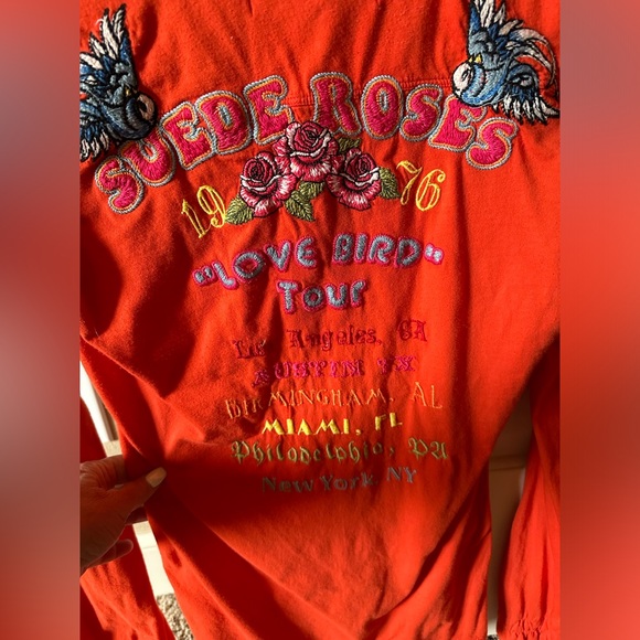 Johnny Was Red Embroidered Long Sleeve Top - Picture 4 of 8